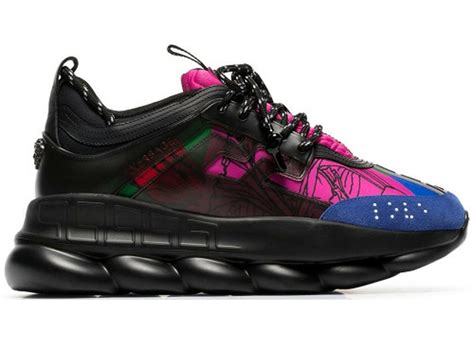 versace chain reaction black multicolor rubber suede|versace chain reaction price.